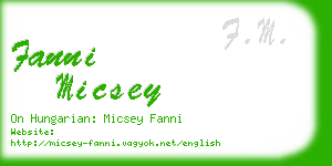 fanni micsey business card